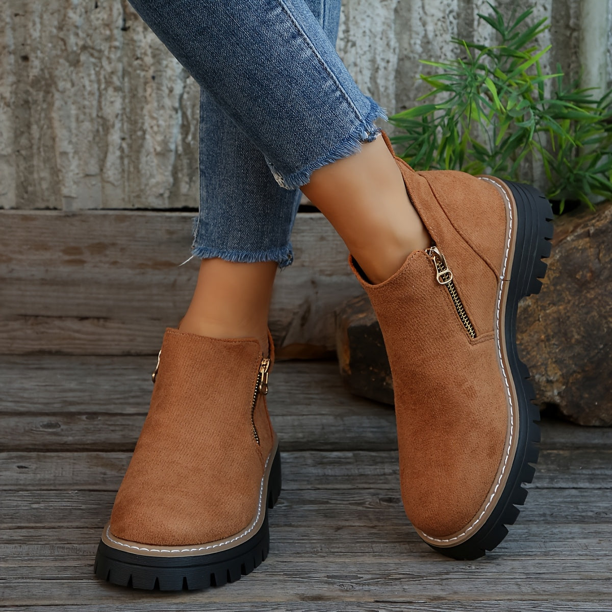Botines ortopédicos para mujer – agarre antideslizante confiable y fácil acceso con cremallera lateral