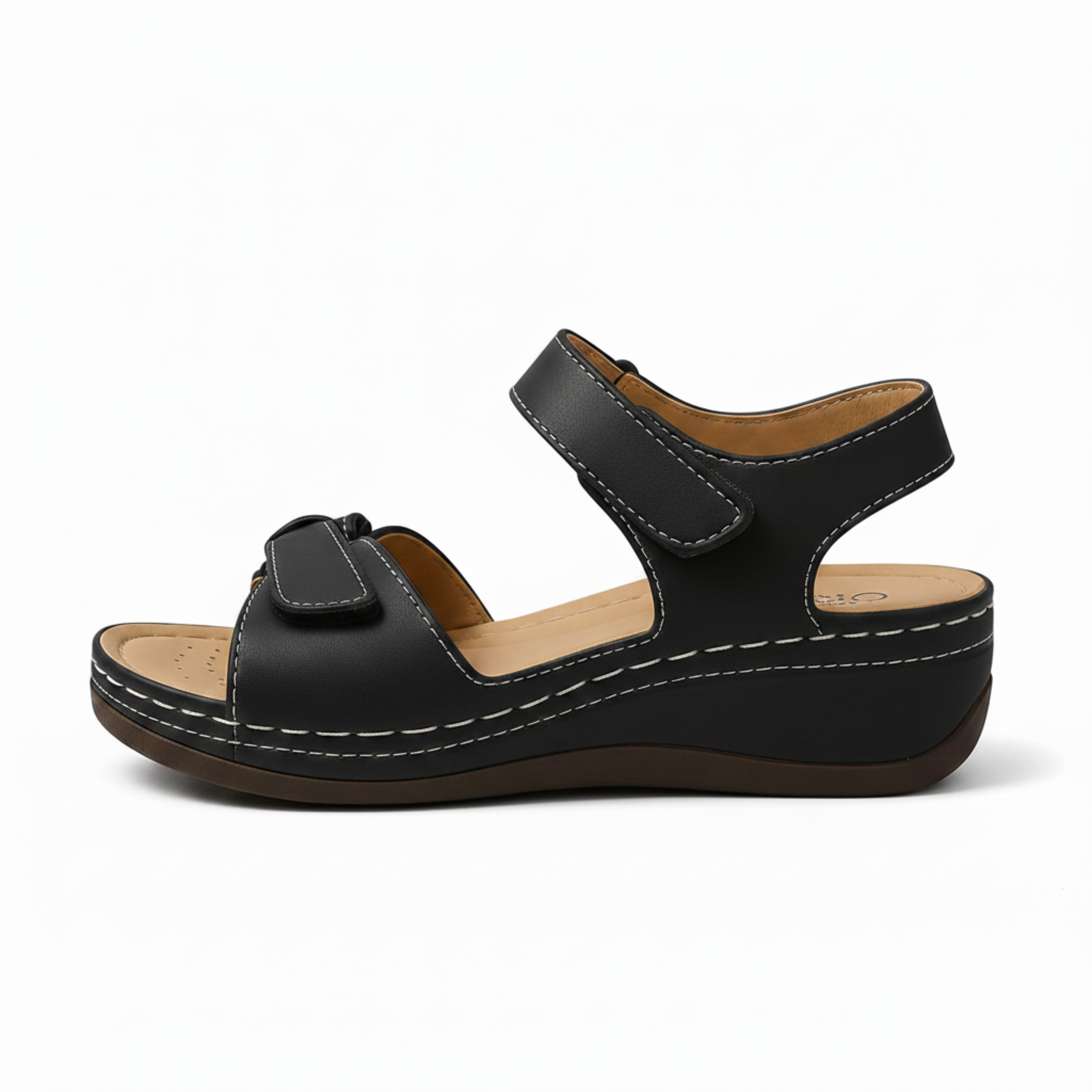 Sandalias ortopédicas de cuña para mujer, transpirables, con punta abierta, para caminar