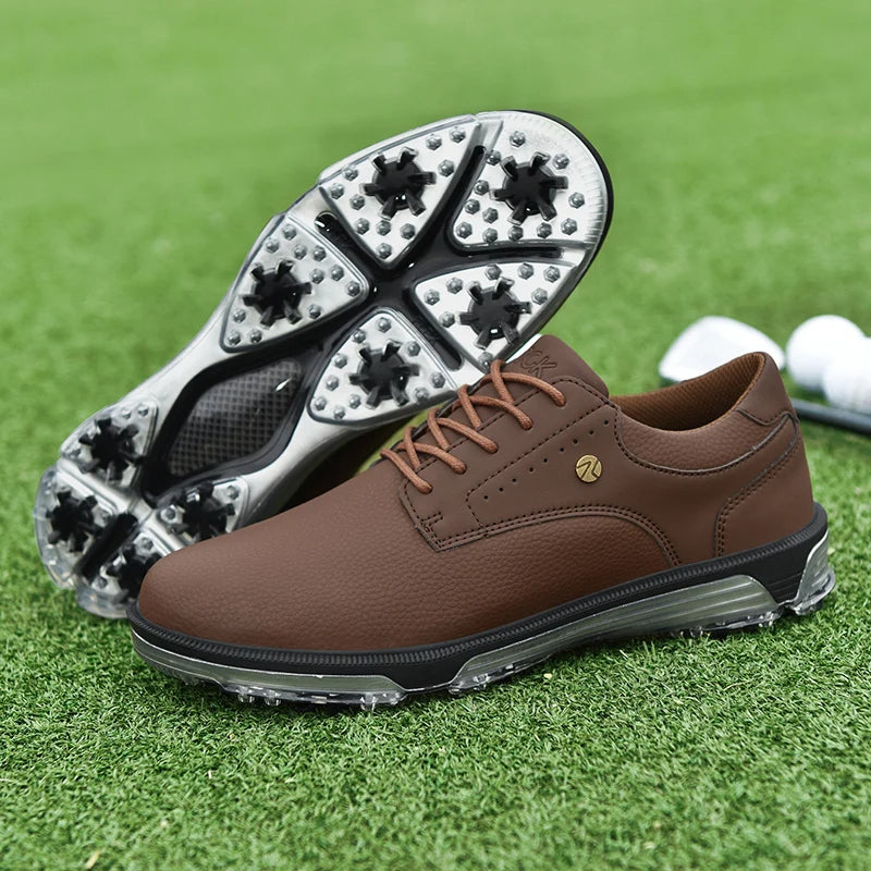 Scarpe da golf da uomo antiscivolo e impermeabili – Pelle pieno fiore, ammortizzazione avanzata