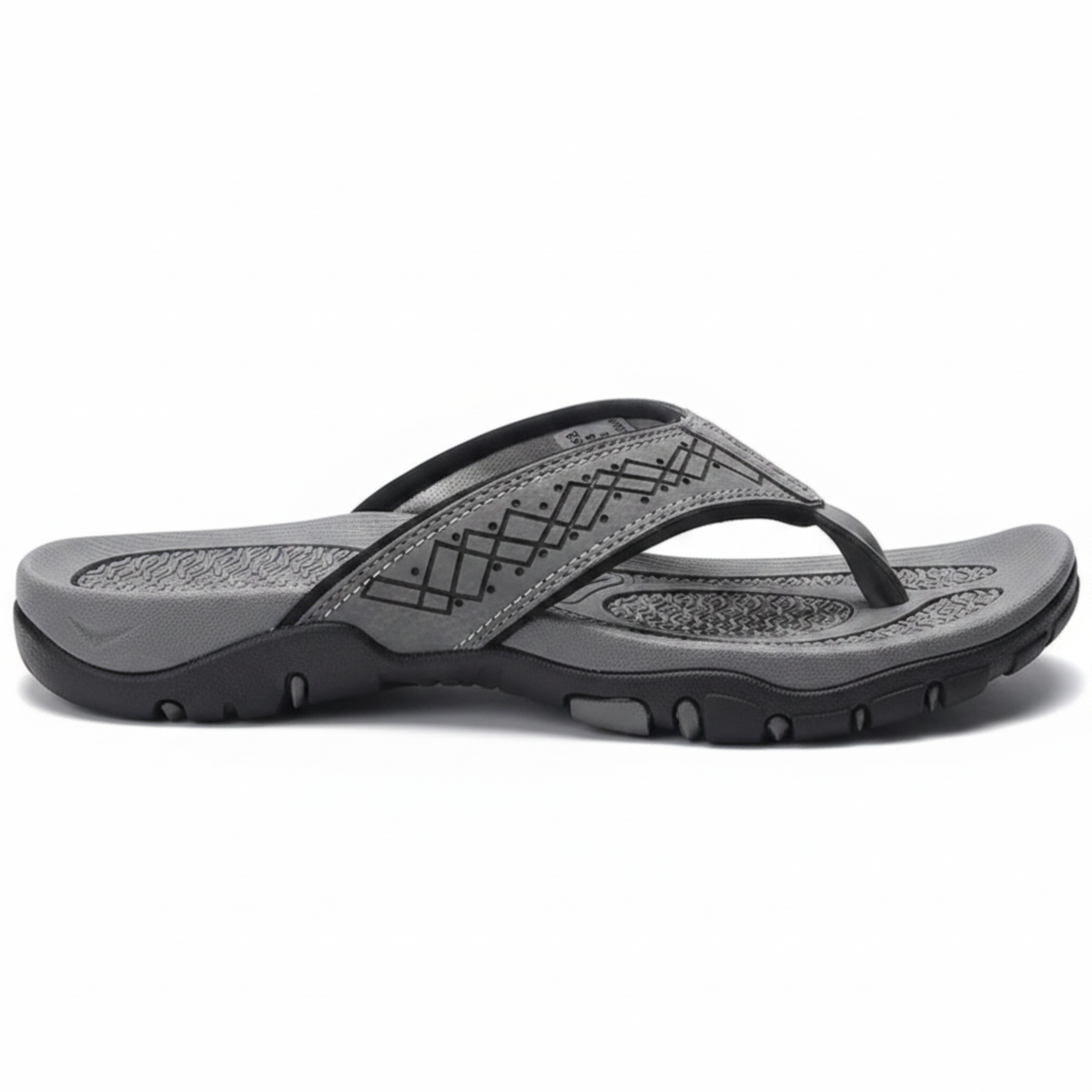 Chanclas deportivas ortopédicas para hombre con soporte de arco, sandalias de playa de cuero PU