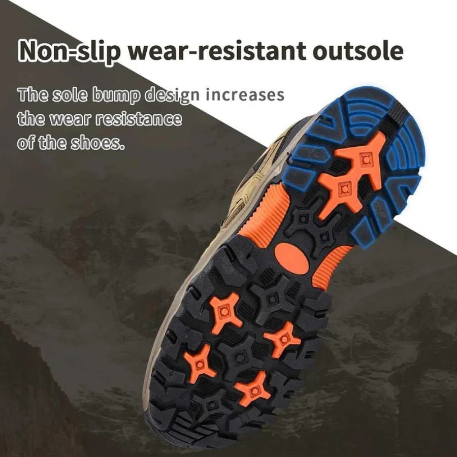 Chaussures orthopédiques de randonnée pour hommes en cuir suédé imperméable avec soutien de la voûte plantaire