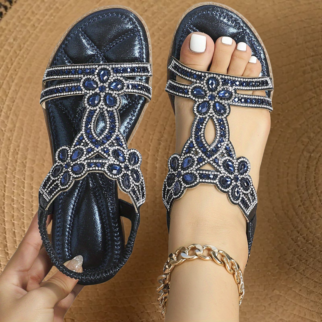 Sandali Bassi Ortopedici da Donna con Strass