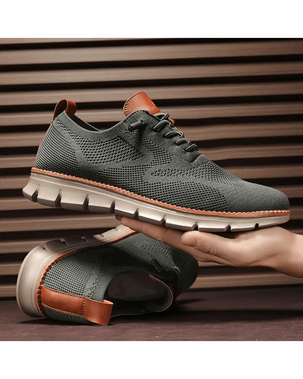 Sneakers casual da uomo in mesh traspirante con lacci, scarpe da passeggio