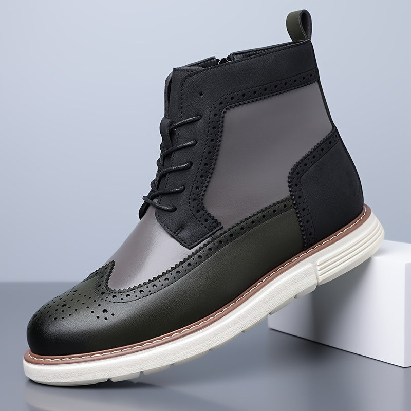 Botas ortopédicas brogue para hombre – Suela acolchada, acceso con cremallera lateral