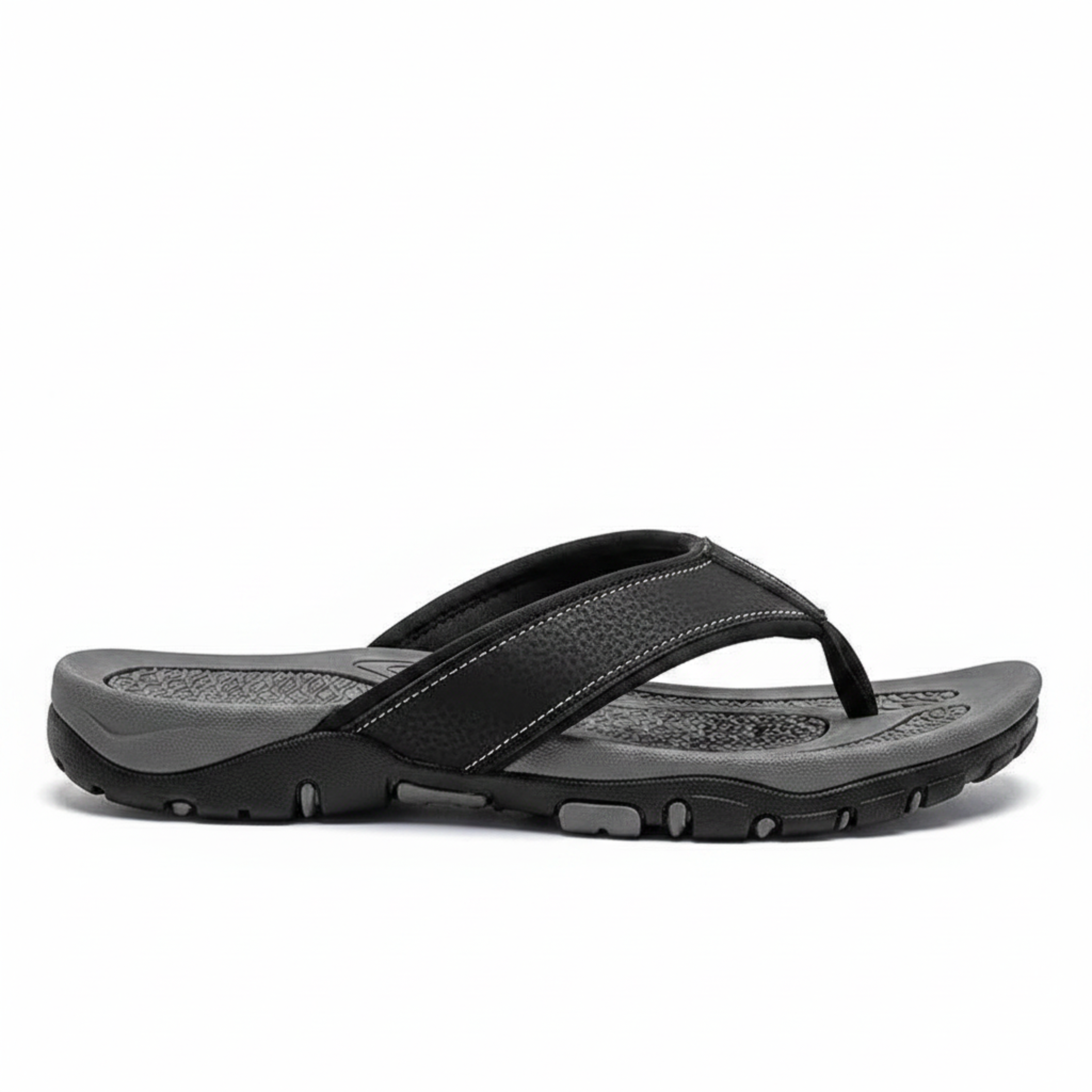 Chanclas deportivas ortopédicas para hombre con soporte de arco, sandalias de playa de cuero PU