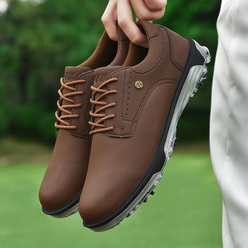 Scarpe da golf da uomo antiscivolo e impermeabili – Pelle pieno fiore, ammortizzazione avanzata