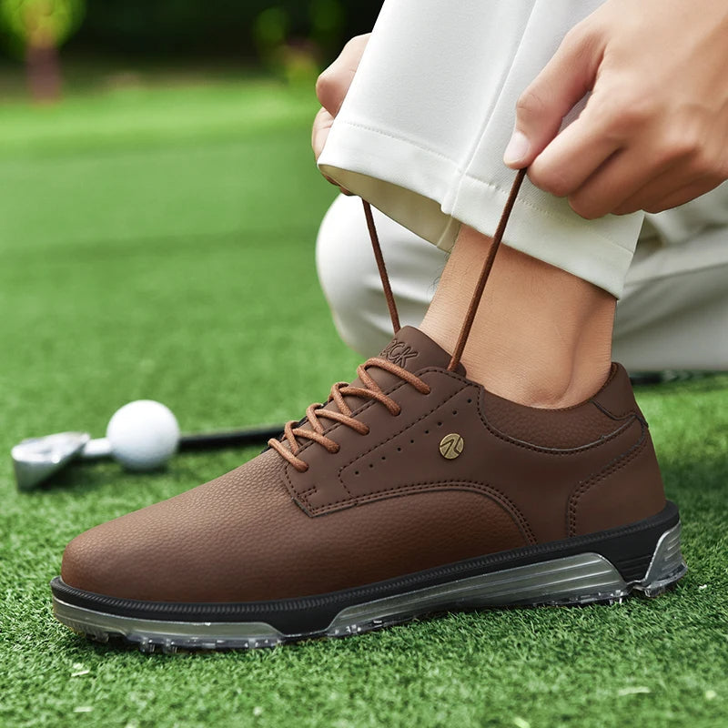 Scarpe da golf da uomo antiscivolo e impermeabili – Pelle pieno fiore, ammortizzazione avanzata