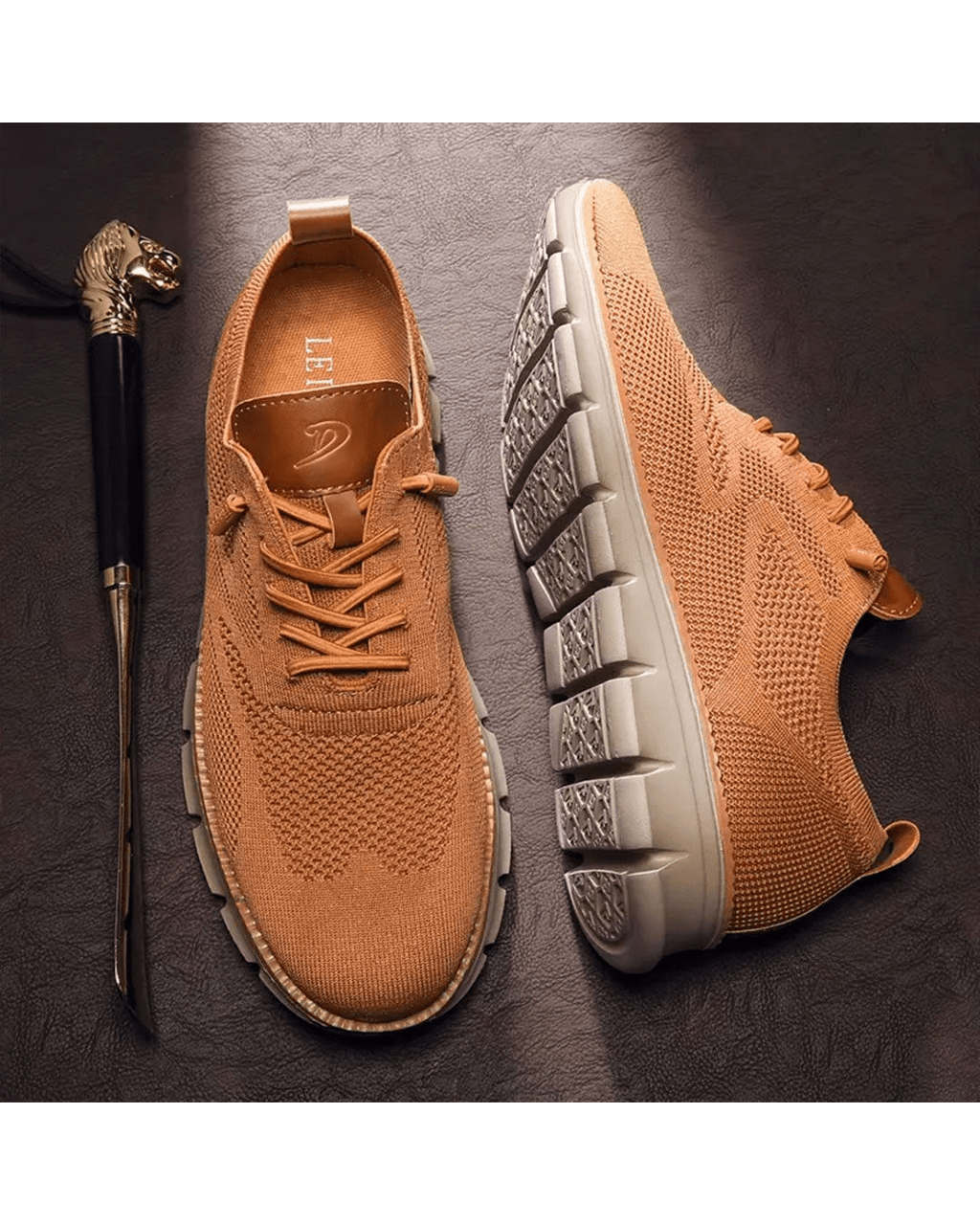 Sneakers casual da uomo in mesh traspirante con lacci, scarpe da passeggio