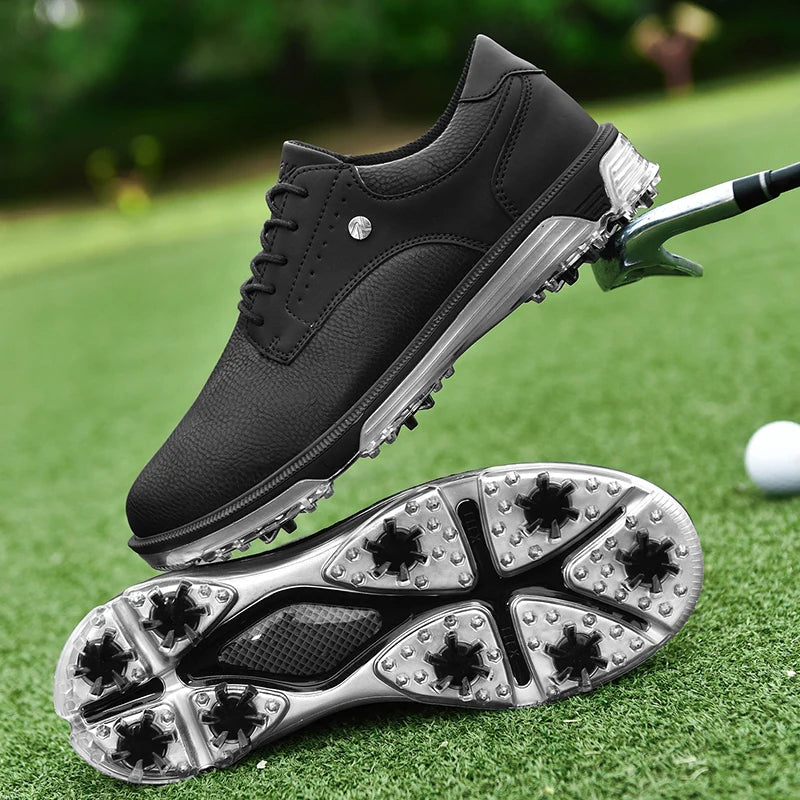 Scarpe da golf da uomo antiscivolo e impermeabili – Pelle pieno fiore, ammortizzazione avanzata