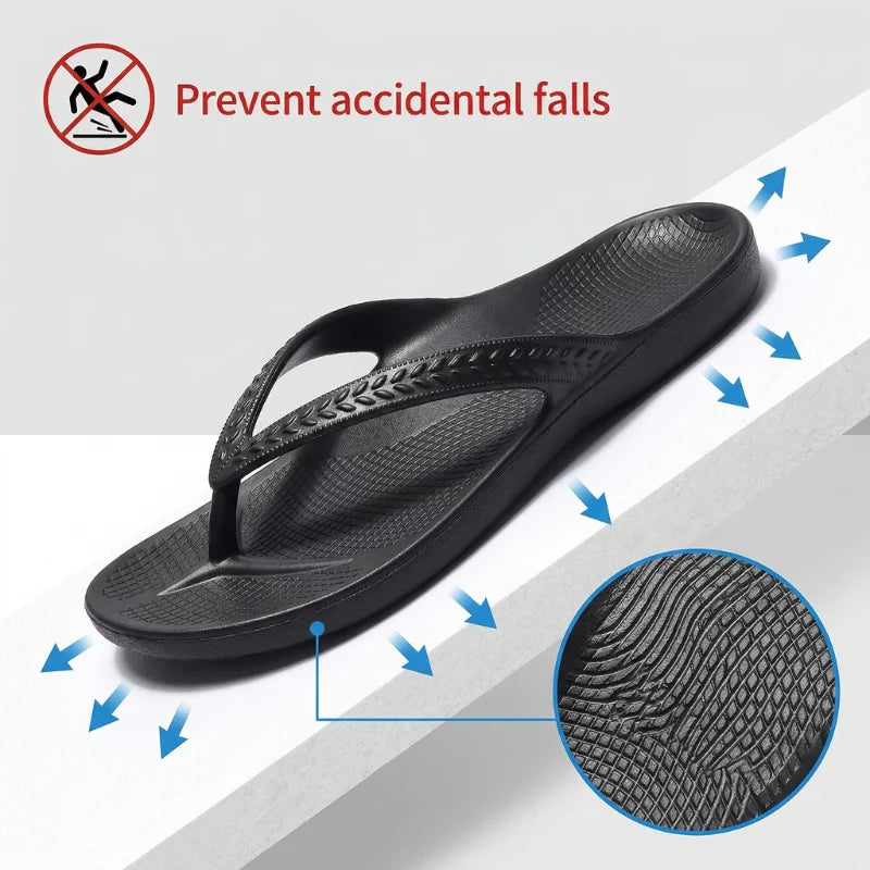 Damsandaler med tåsandaler och bågstöd, vadderade flip-flops