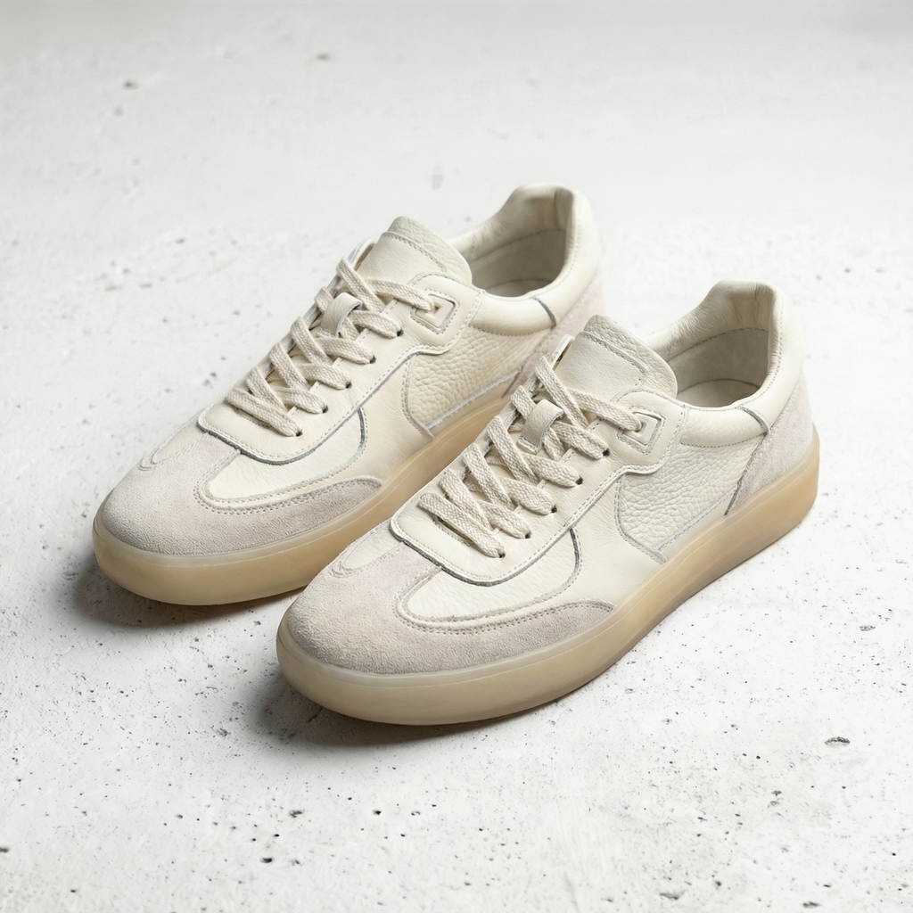 Zapatillas casuales para hombre, de cuero premium, con cordones, para skate.
