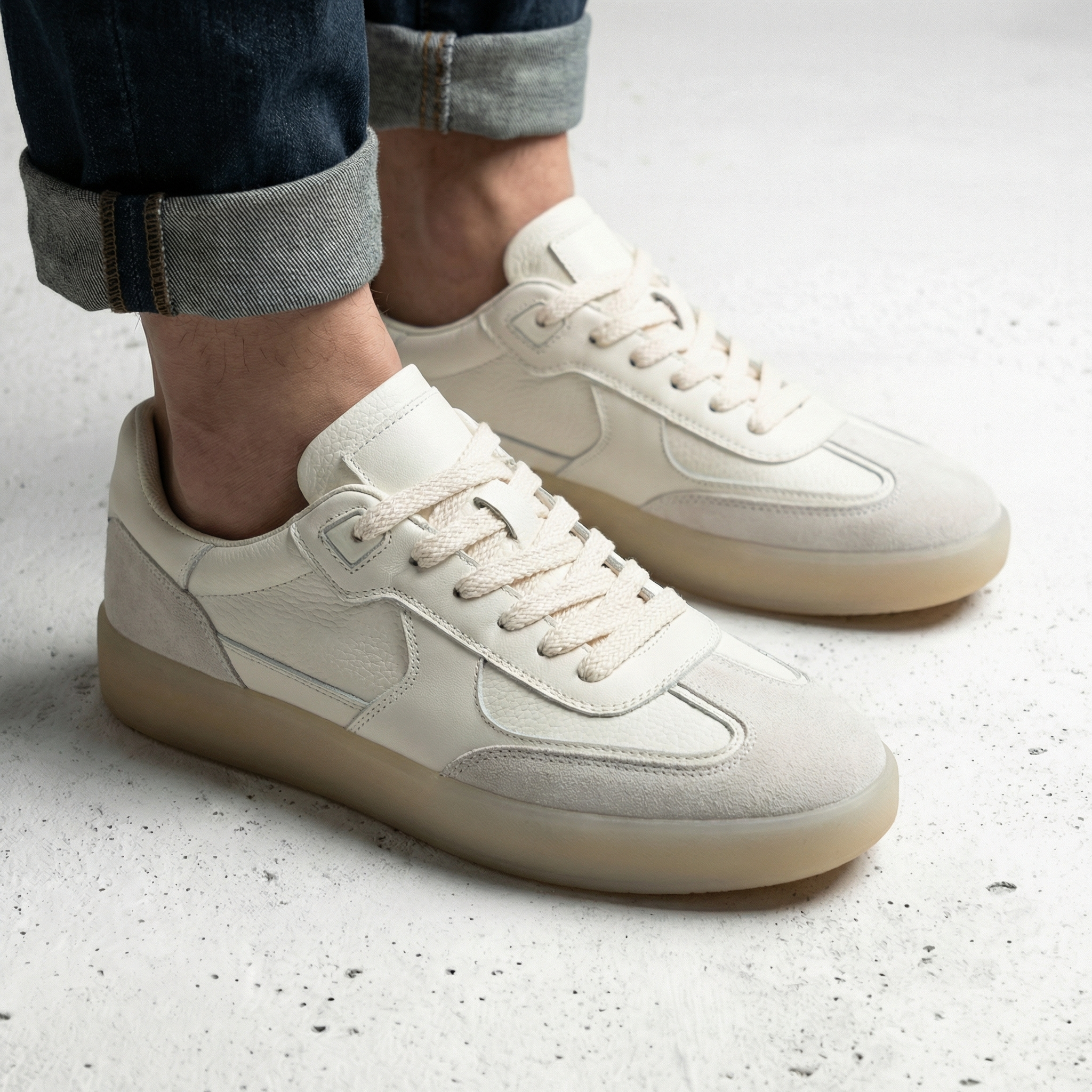 Zapatillas casuales para hombre, de cuero premium, con cordones, para skate.
