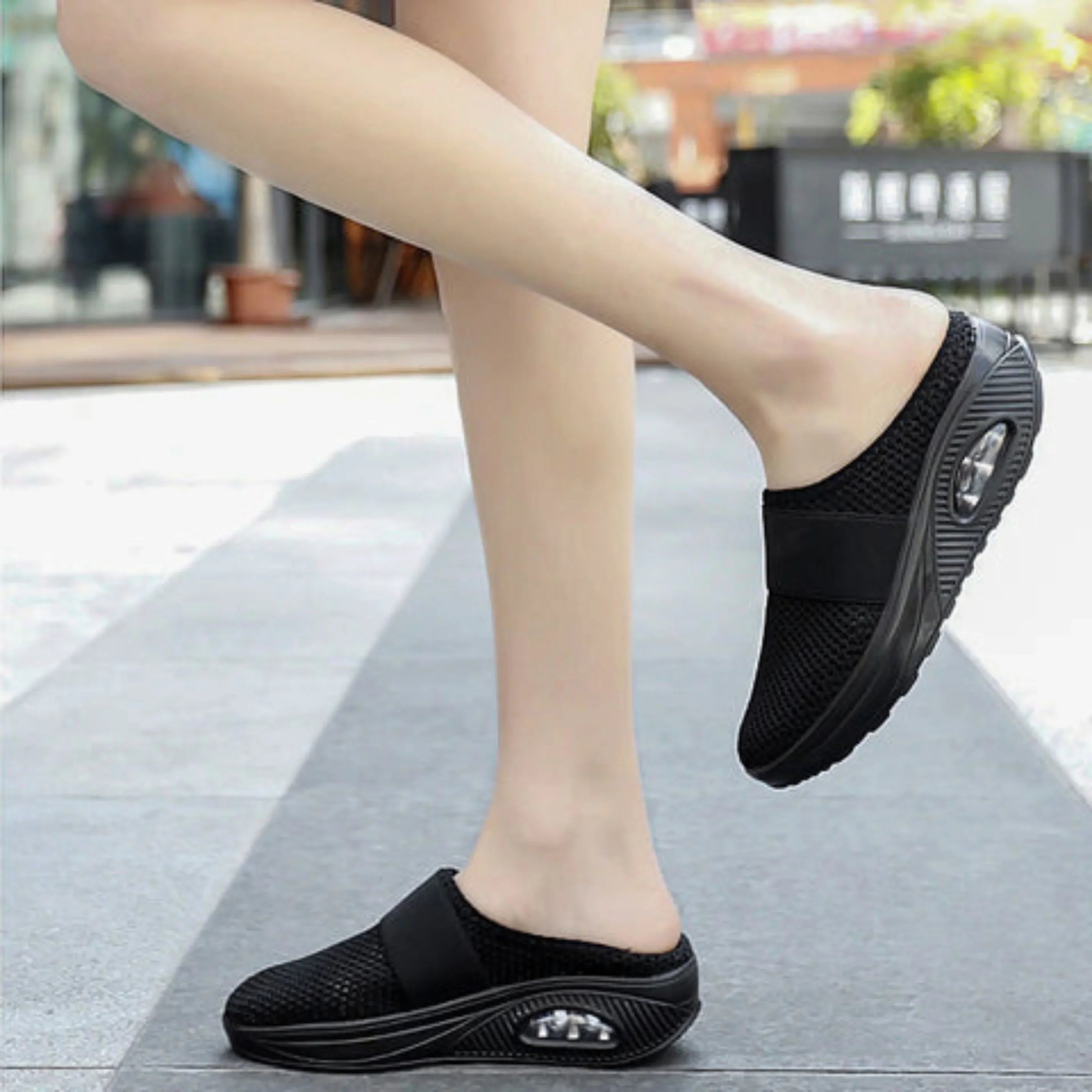 Scarpe ortopediche da donna con suola ammortizzata, mules slip-on in mesh