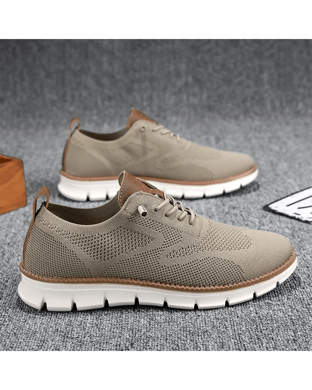 Sneakers casual da uomo in mesh traspirante con lacci, scarpe da passeggio
