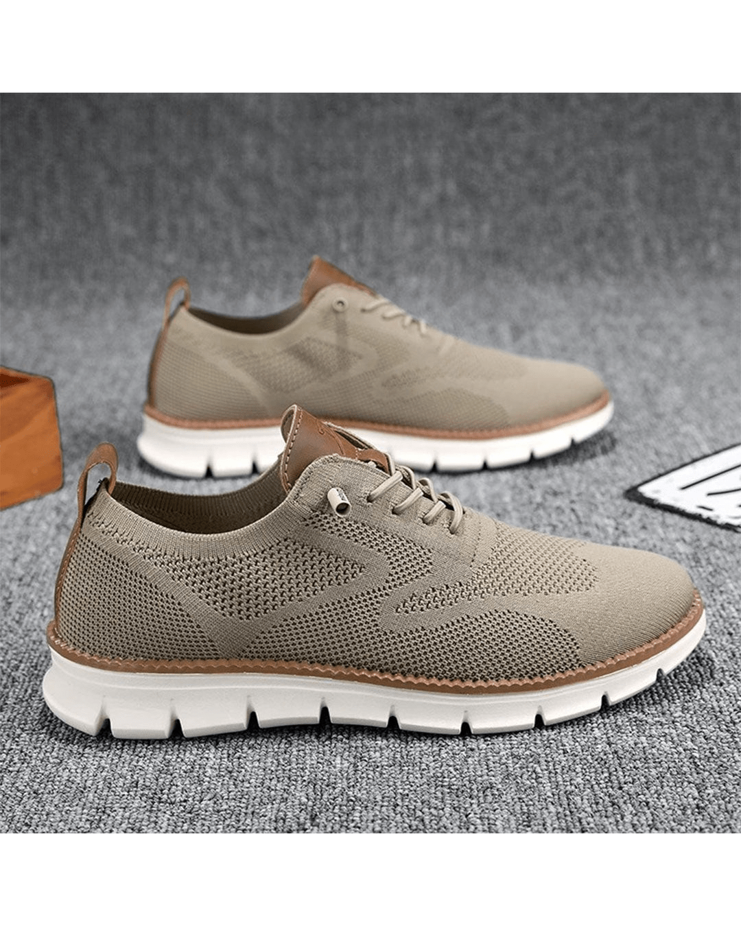 Sneakers casual da uomo in mesh traspirante con lacci, scarpe da passeggio