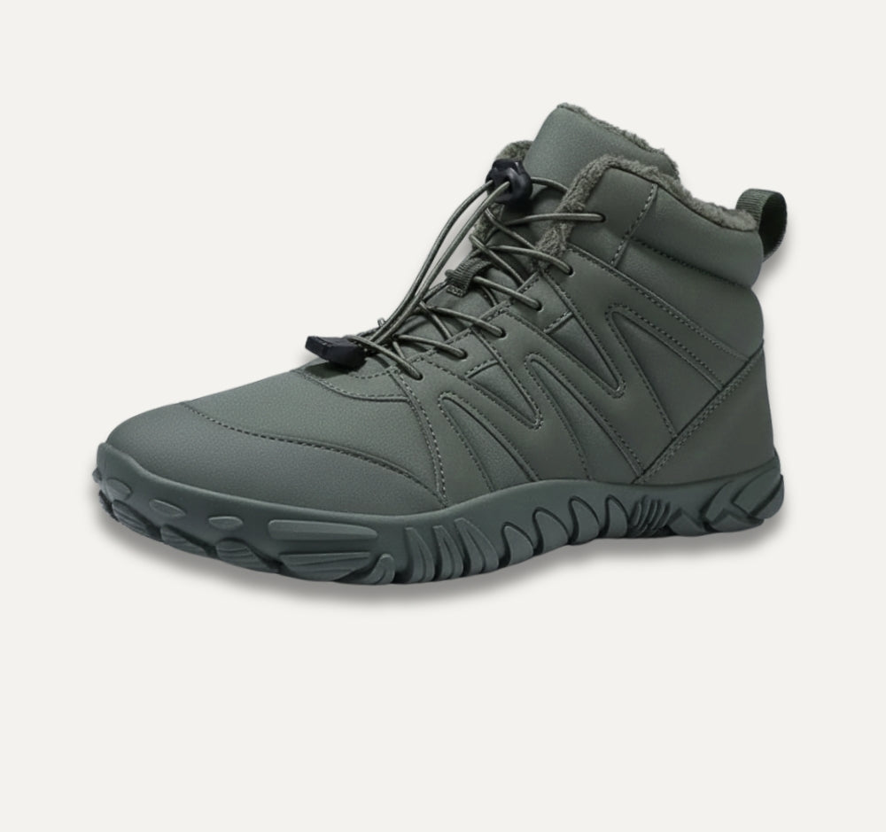 Unisex High Top Waterproof Hiking Boots Fleece Lined Non-Slip Rubber Sole Outdoor Shoes