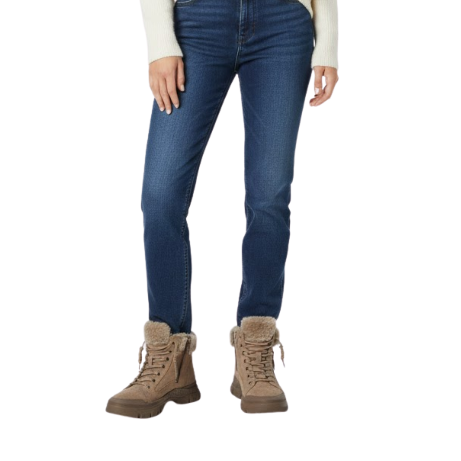 Dame Premium Ægte Læder Vinter Ankelstøvler med Tykkelse Sål og Plysforede Sne Støvler