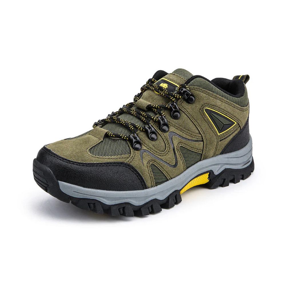 Zapatos ortopédicos de senderismo para hombre, impermeables, de cuero ante con soporte para el arco