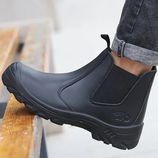 Men's Orthopedic Steel Toe Safety Work Boots – Waterproof, Non-Slip Sole