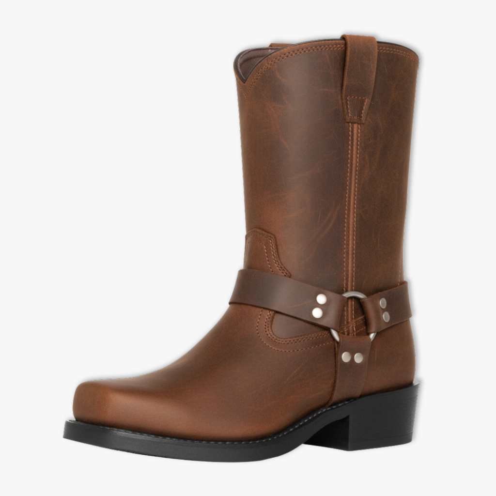 Men's Retro Western Mid Calf Cowboy Chelsea Boots