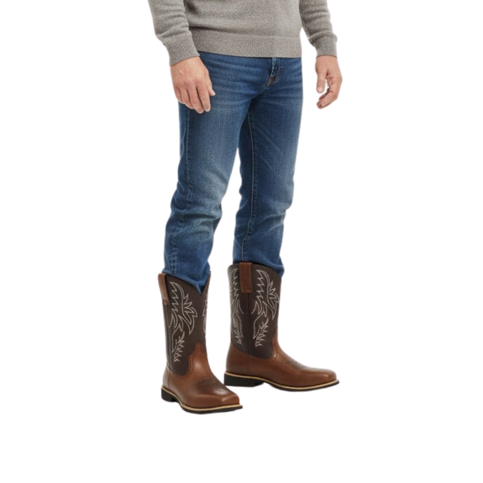 Botas Vaqueras Western para Hombre Botas de Moda con Bordado Punta Cuadrada