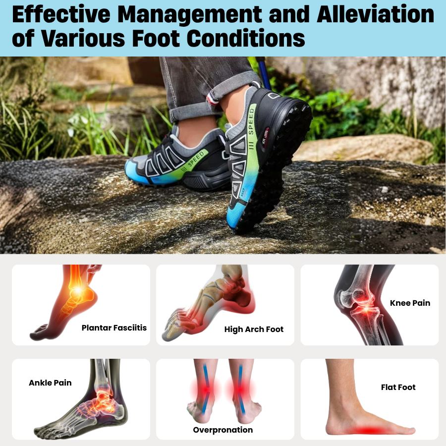 Orthopedic Hiking Shoes for Women and Men Waterproof Lace-Up Walking Sneakers