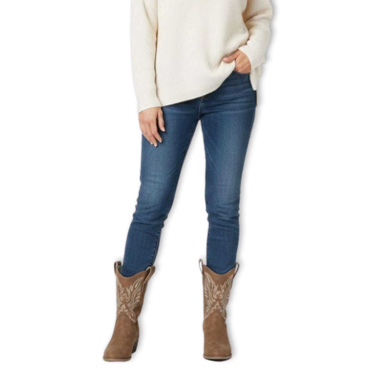 Women Shoes Autumn Winter Embroidered Thick Heel Boots