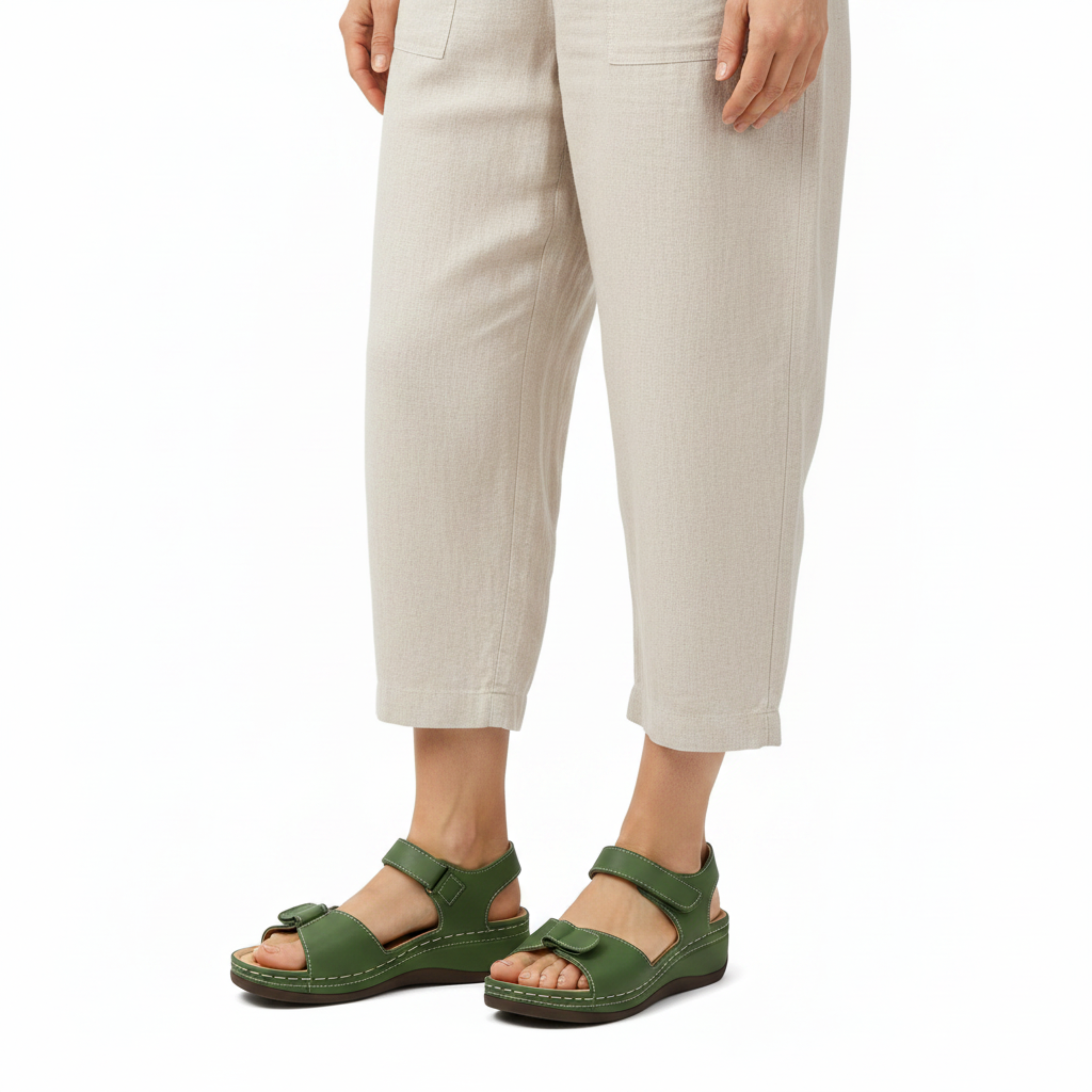 Sandalias ortopédicas de cuña para mujer, transpirables, con punta abierta, para caminar