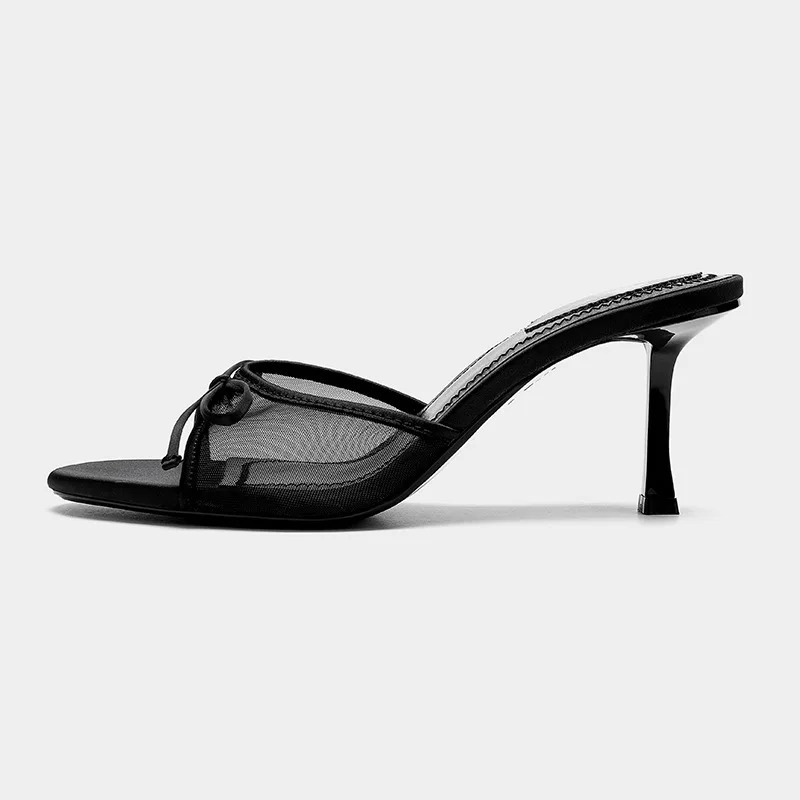 Women's Comfort Kitten Heel Mule Sandals – Open Toe, Airy Slip-On Design