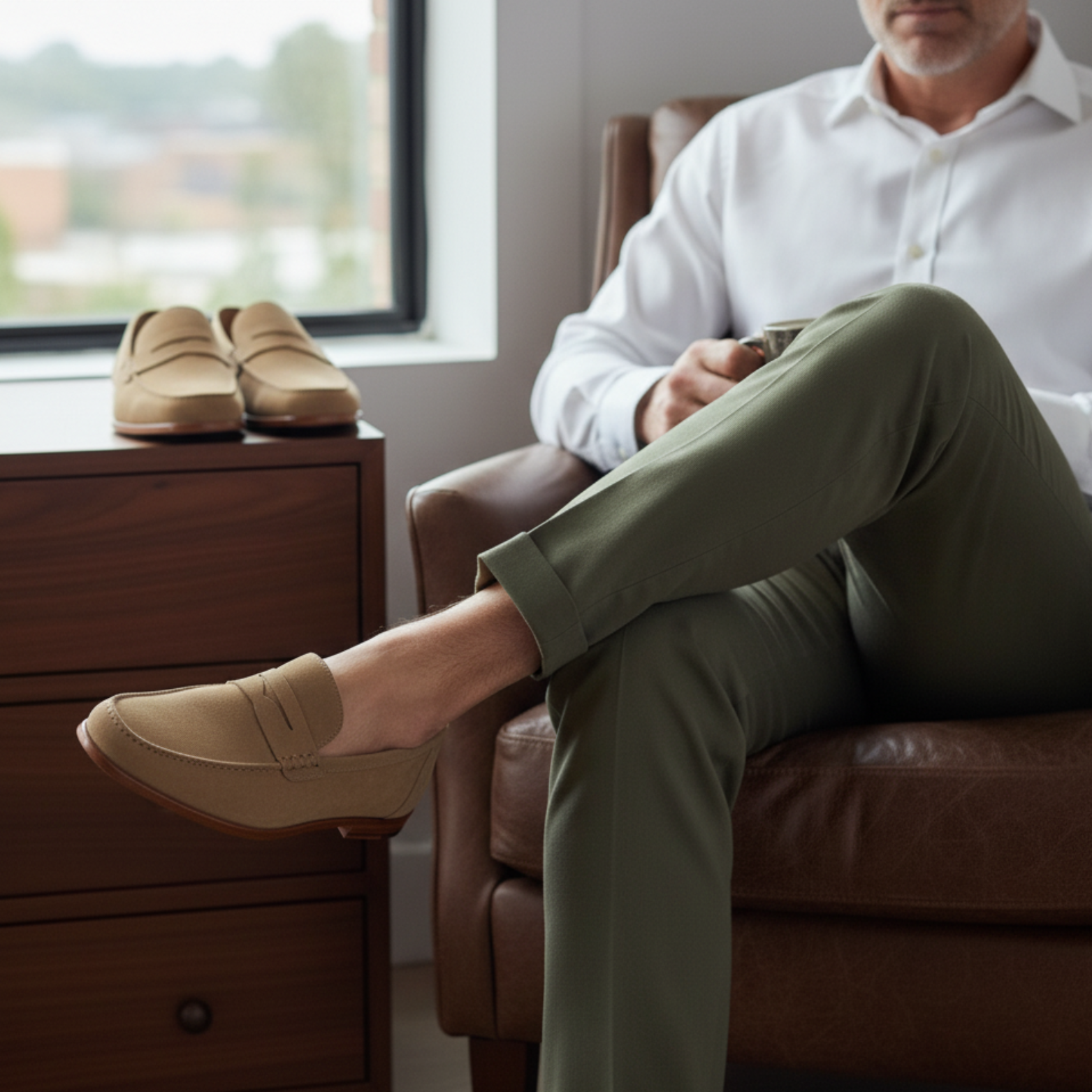 Men’s low suede loafers