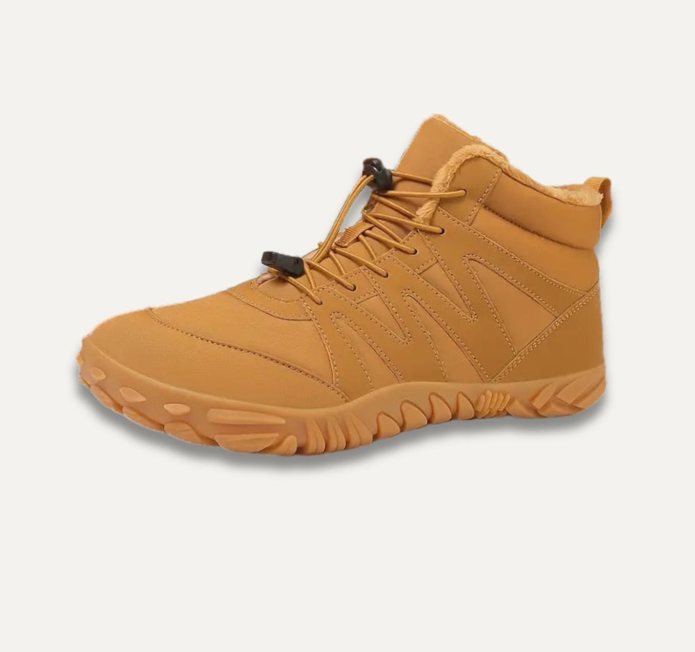 Unisex High Top Waterproof Hiking Boots Fleece Lined Non-Slip Rubber Sole Outdoor Shoes