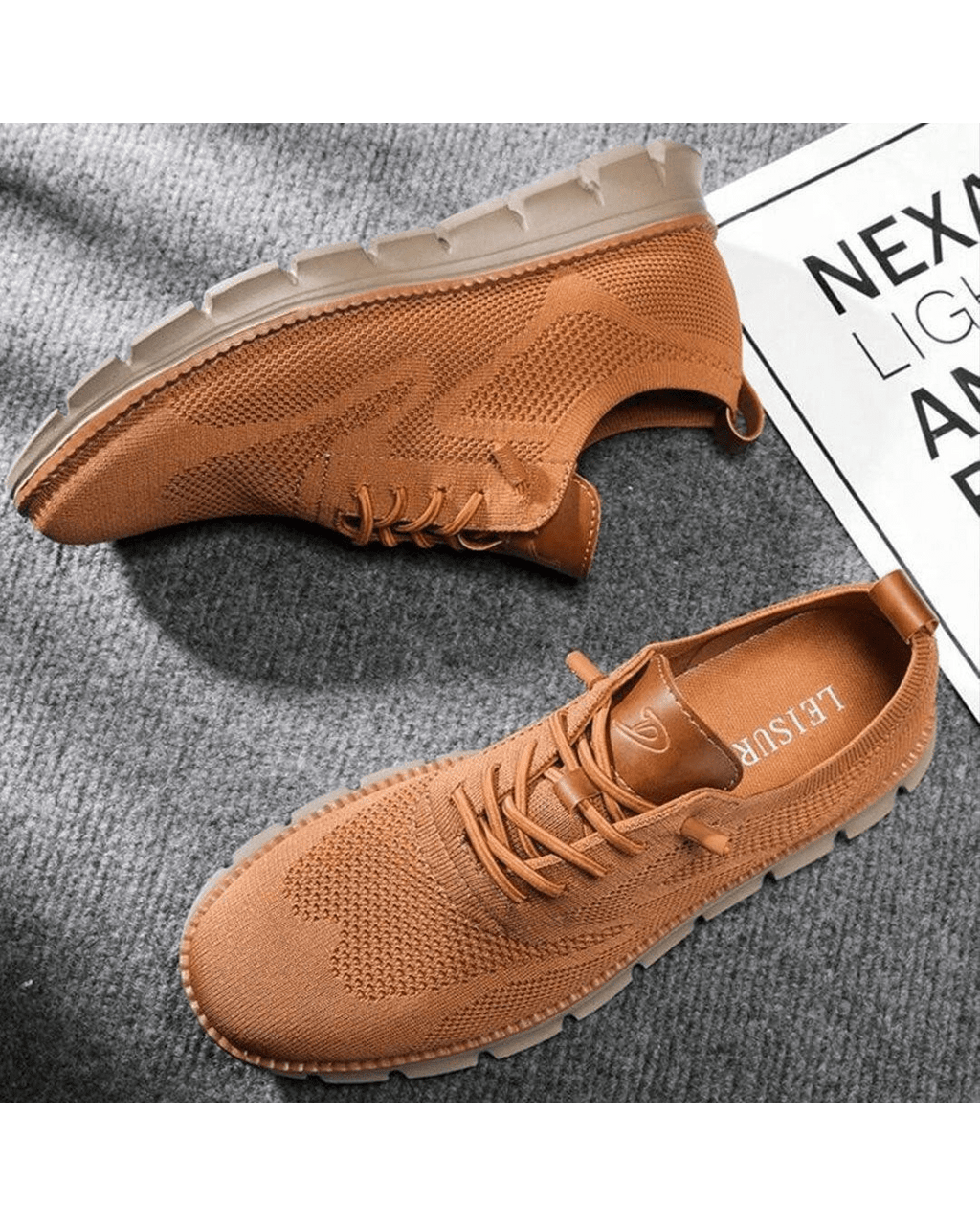 Sneakers casual da uomo in mesh traspirante con lacci, scarpe da passeggio