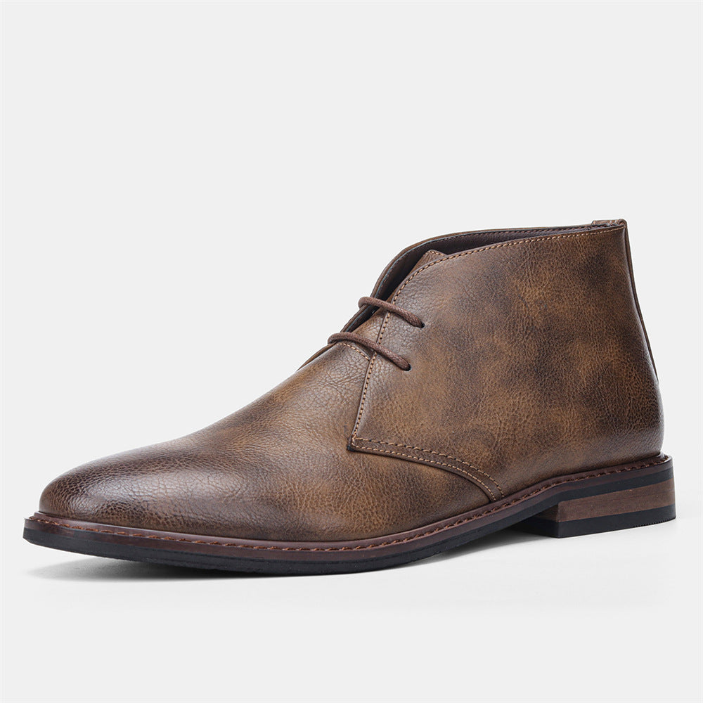 Bottes pour homme en cuir confortables pour tous les jours – maintien toute la journée, semelle à adhérence fiable