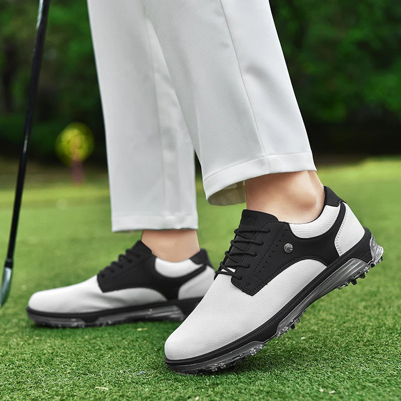 Scarpe da golf da uomo antiscivolo e impermeabili – Pelle pieno fiore, ammortizzazione avanzata