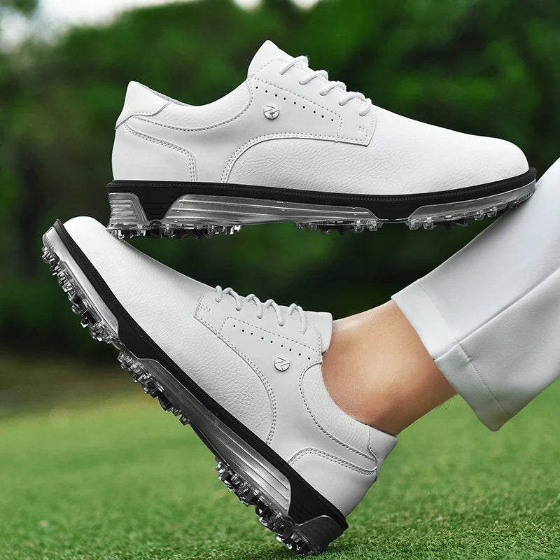 Scarpe da golf da uomo antiscivolo e impermeabili – Pelle pieno fiore, ammortizzazione avanzata