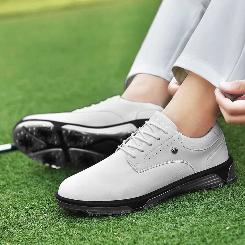 Scarpe da golf da uomo antiscivolo e impermeabili – Pelle pieno fiore, ammortizzazione avanzata