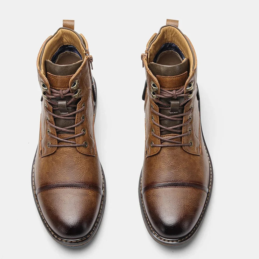 Ghete bărbătești confortabile din piele vintage – construcție durabilă, stil clasic atemporal