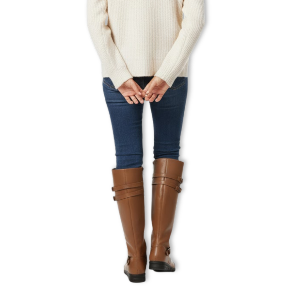 Women's Leather Platform Combat Knee High Boots