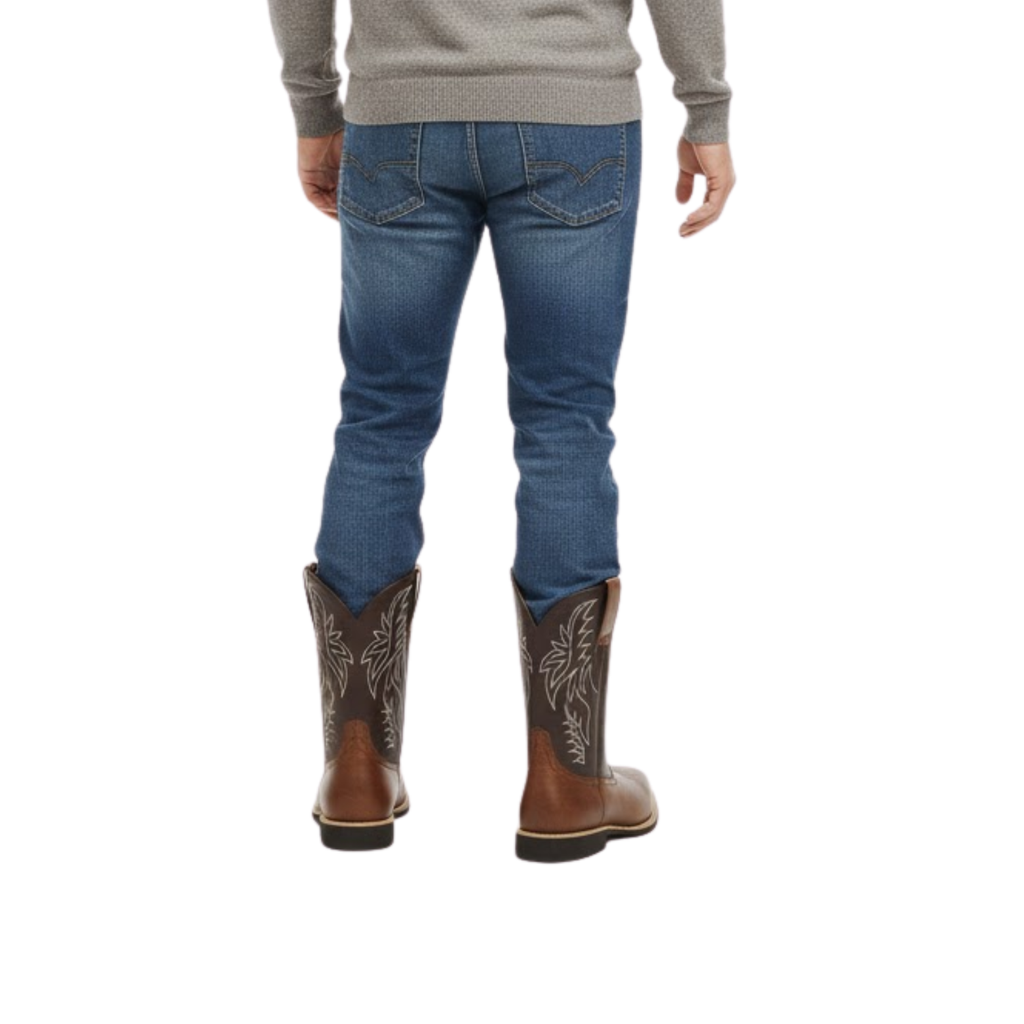 Botas Vaqueras Western para Hombre Botas de Moda con Bordado Punta Cuadrada