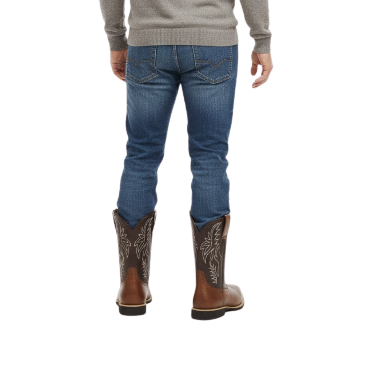 Botas Vaqueras Western para Hombre Botas de Moda con Bordado Punta Cuadrada