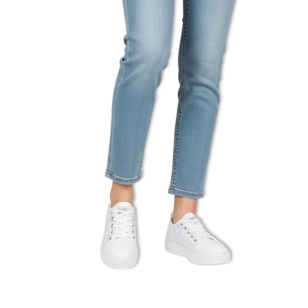 Women's Fashion Hollow Lace Canvas Platform Sneakers