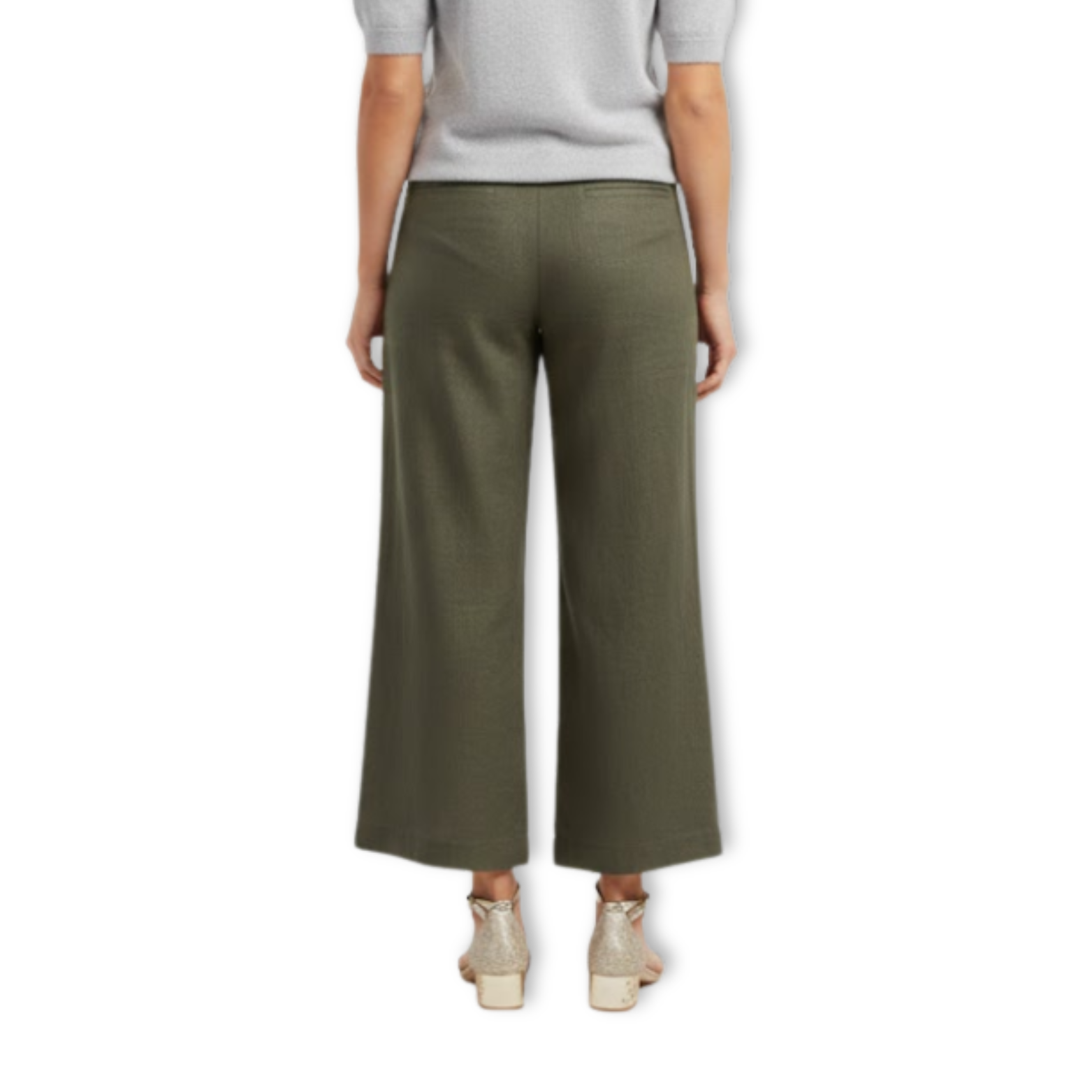 Women's Gold Square Low Heel Ankle Strap Sandals