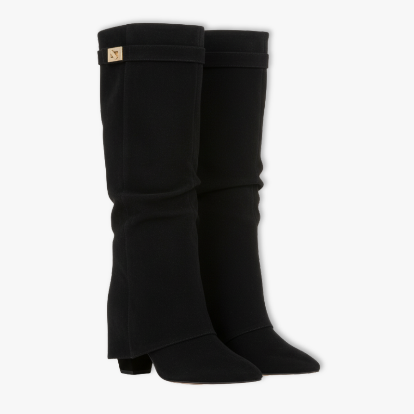 Women's Pointed Metal Buckle Knee High Boots