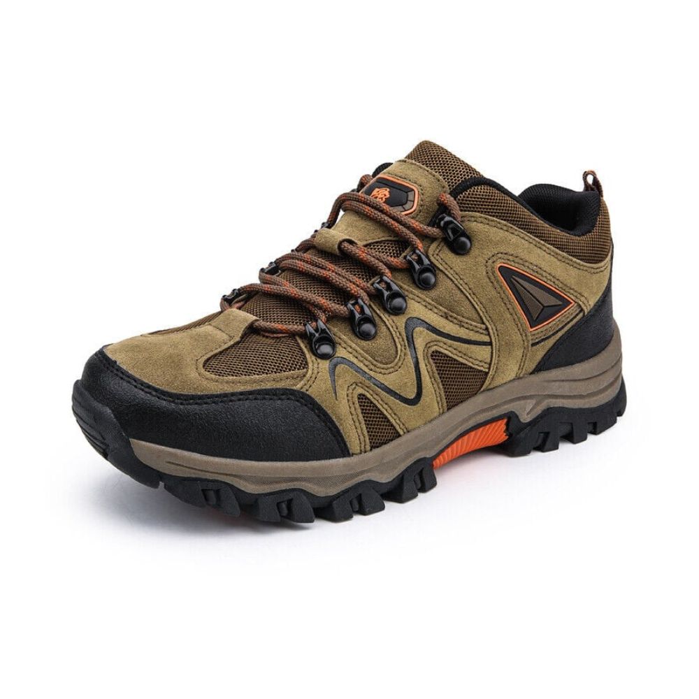 Chaussures orthopédiques de randonnée pour hommes en cuir suédé imperméable avec soutien de la voûte plantaire