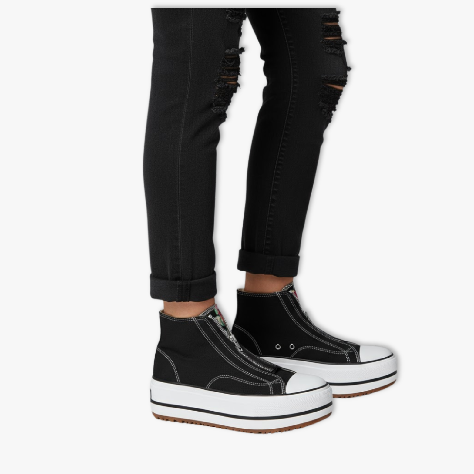 Women’s High-Top Platform Sneakers with Chunky Vulcanized Sole