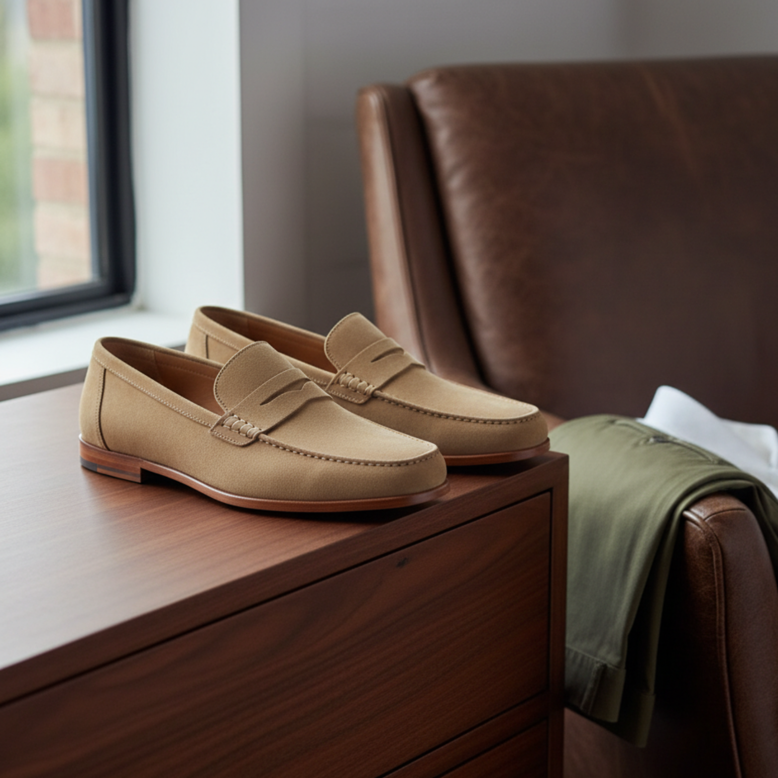 Men’s low suede loafers