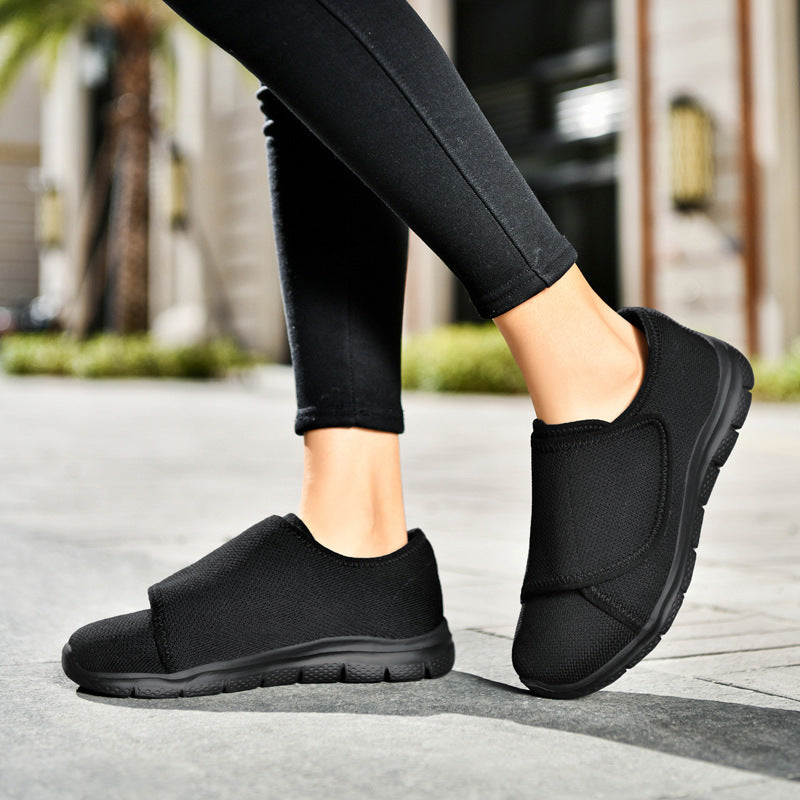 Chaussures orthopédiques de marche pour diabétiques femmes avec largeur large et bride réglable