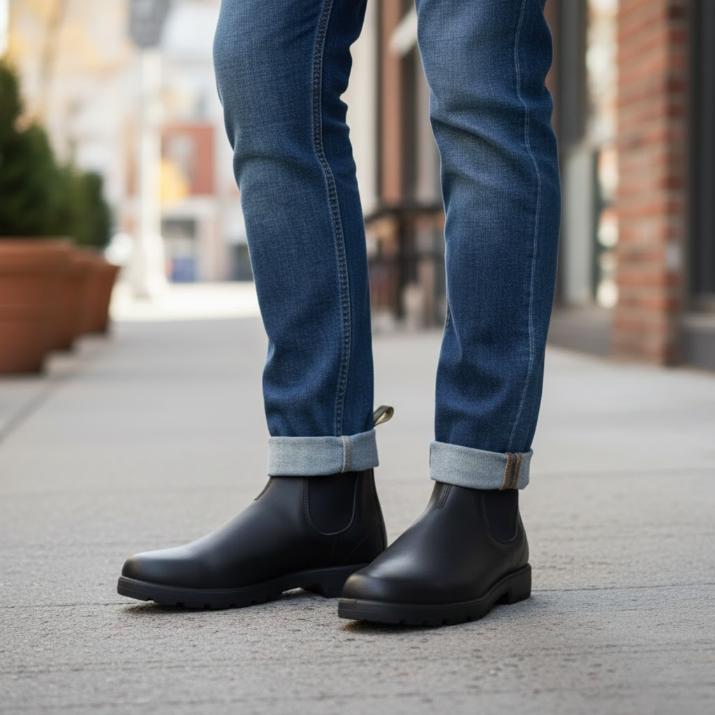 Men's Leather Boots Casual Slip On Formal Oxfords Boot Vintage Shoes