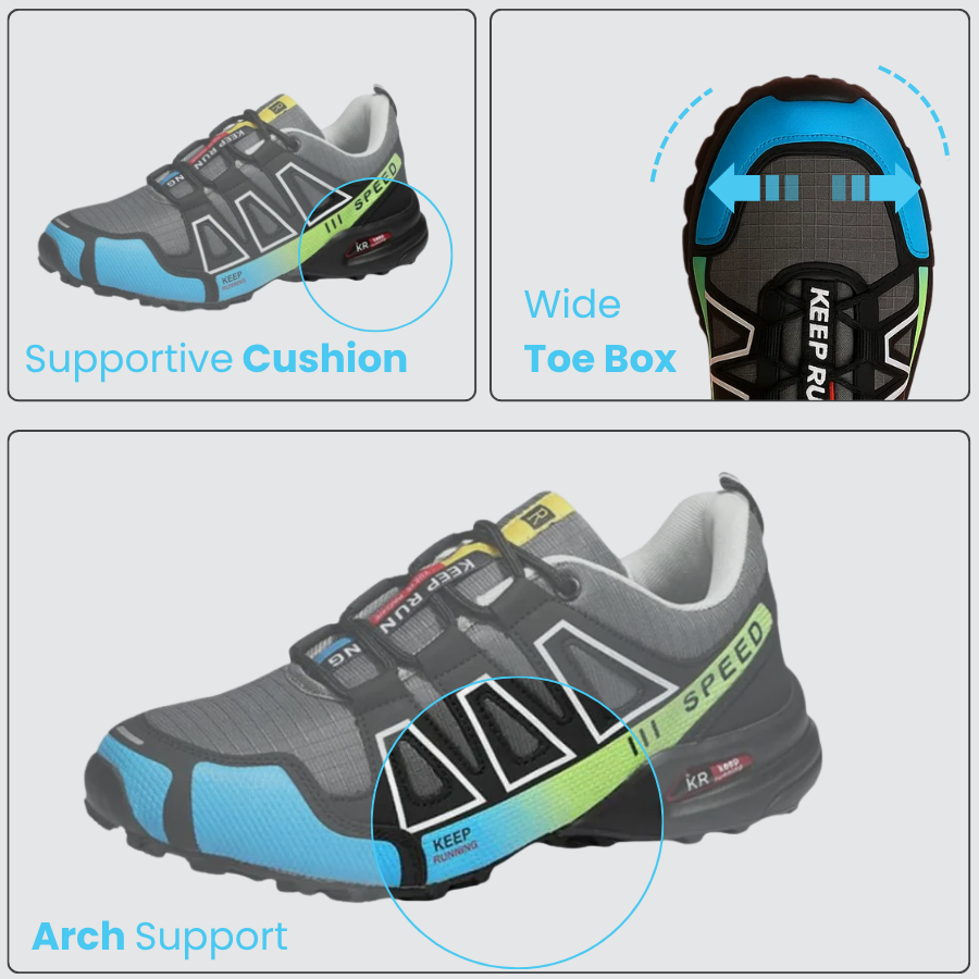 Zapatos ortopédicos impermeables para senderismo con cordones, zapatillas para caminar para hombres y mujeres