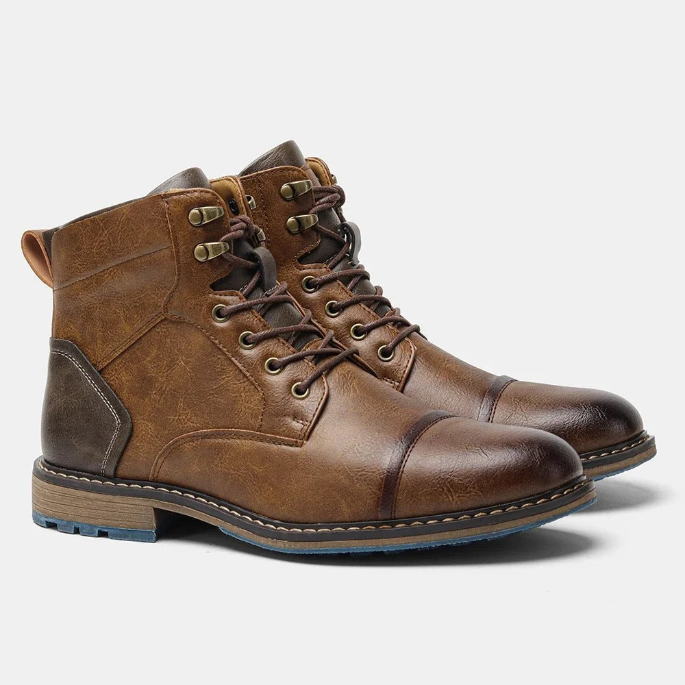 Ghete bărbătești confortabile din piele vintage – construcție durabilă, stil clasic atemporal